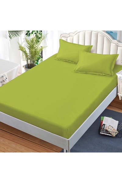 Talis Fitted sheet with Stretchy and 2 pillowcases Junne Light green 180x200 ...