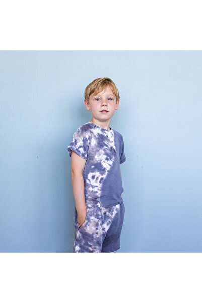 PETIT-ATELlER تيشيرت قصير الأكمام للأولاد من بيتيت أتيليه، رمادي داكن، بنقشة ...