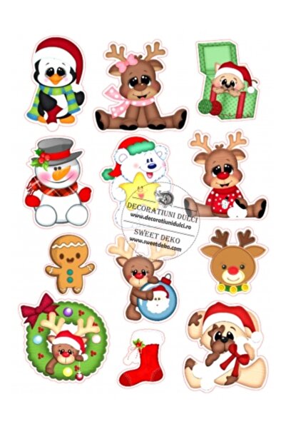 Decoratiuni Dulci Φανταστείτε cometibila | animalute de Craciun - Decupat