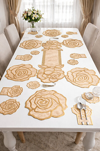 Diva Home Leather Velvet Rose Appearance Lux 19 Piece Set American Service Set