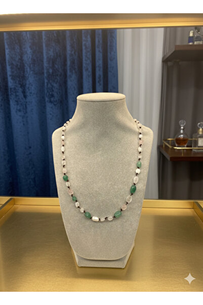 Zihintaşı Atölyesi Yeşim & Pembe Kuvars & Aytaşı Doğal Taş El Yapımı Bileklik