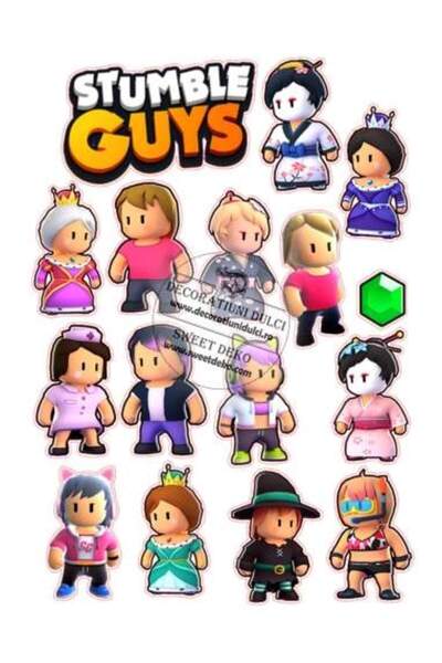 Decoratiuni Dulci Представете си cometibila Stumble Guys personaje feminine -...
