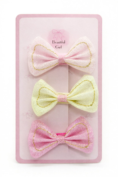 MakeWell Girl's Colorful Hair Accessory Set of 8 – Ribbon Clips, Flower and S...