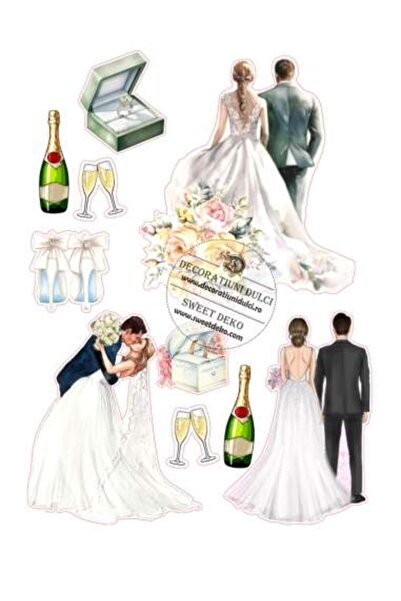 Decoratiuni Dulci Imagine pentru decor tort, Pregatiri pentru nunta - Decupat