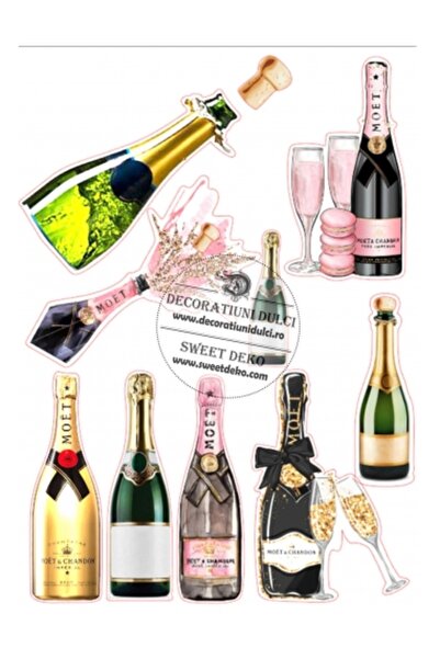 Decoratiuni Dulci Представете си cometibila | Sa curga sampania - Decupat