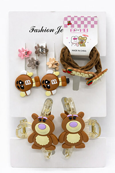 MakeWell Girl's Colorful Hair Accessory Set of 8 – Ribbon Clips, Flower and S...