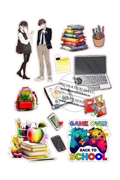 Decoratiuni Dulci Edible Image | Game Over Back to School - Cut Out