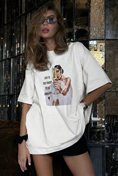 Noi Belis Oversize Printed Knitted T-Shirt Ss26Ts0017