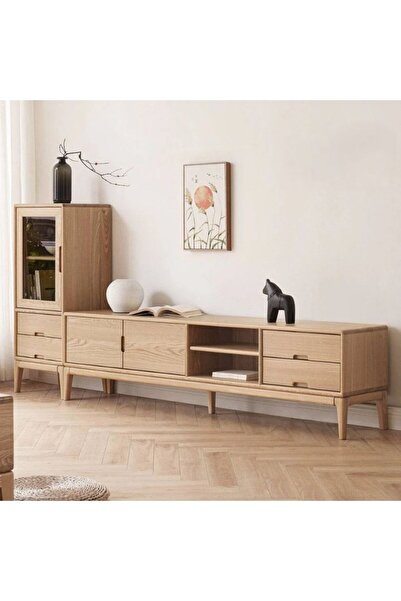 WoodenDecoration01 Veyra TV Ünitesi Masif Ahşap