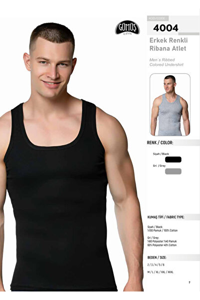 Fily Underwear (6 Pieces) Silver 100% Cotton Ribbed Men's Undershirt