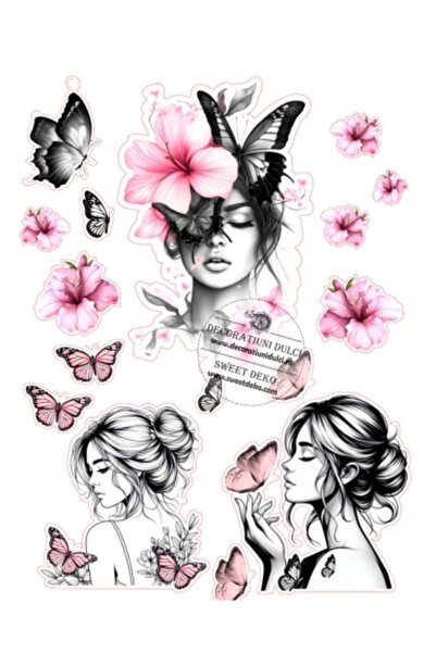 Decoratiuni Dulci Imagine comestibila atingere de fluture - Decupat