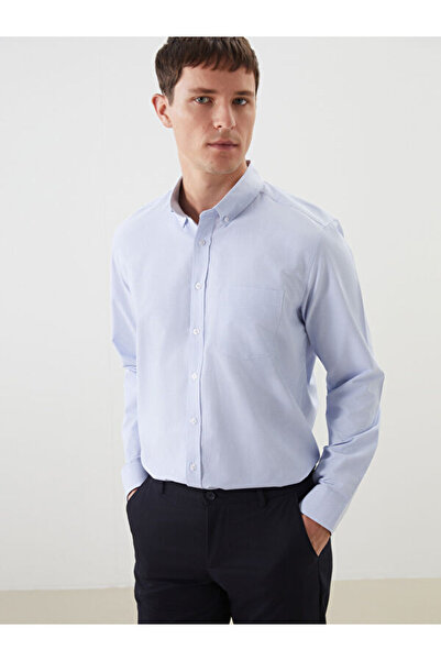LC Waikiki Regular Fit Long Sleeve Plaid Poplin Men's Shirt