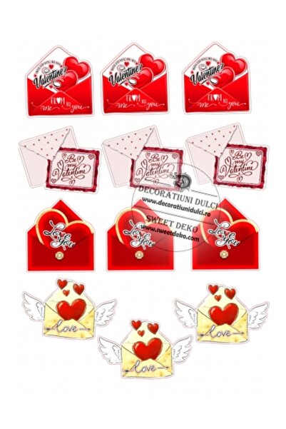 Decoratiuni Dulci Edible image, Valentine's Day letters - Cut out
