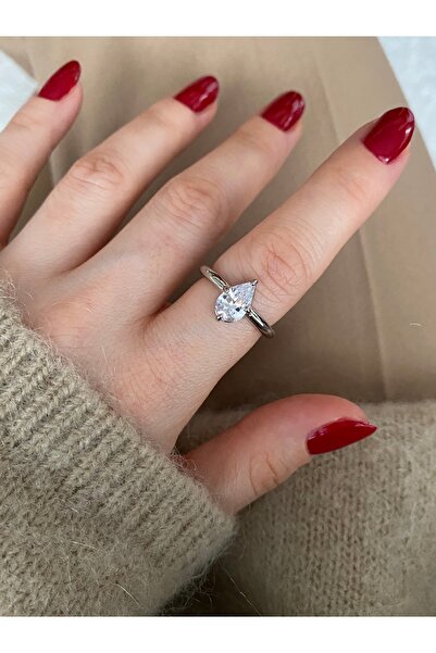 Pinery Jewels Limited Edition - Women's Ring with Large Drop Stone and Bottom...