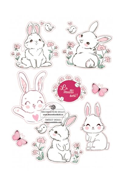 Decoratiuni Dulci Poze pentru tort iepurasi dragalasi - Decupat