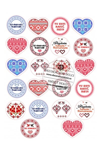 Decoratiuni Dulci Cupcake decoration, Dragobete gingerbread - Cut out