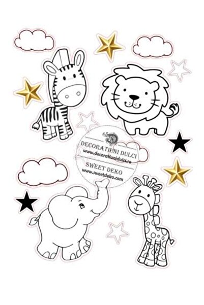 Decoratiuni Dulci Edible image of cartoon animals - Cut out