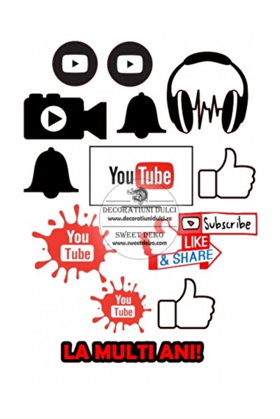 Decoratiuni Dulci Imagine comestibila you tube - Decupat