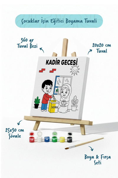 Tabdiko Ramazan Eğitici Boyama Seti Kadir Gecesi Sadaka (Şövaleli)