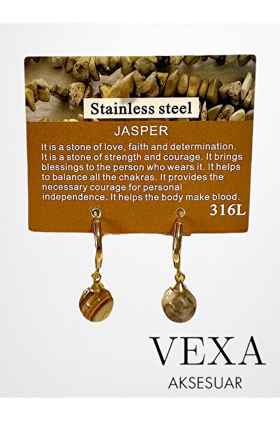Vexa Aksesuar Natural Stone Earrings 316L Stainless Steel Earrings – Boxed – ...