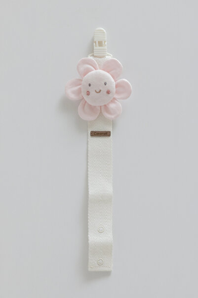 Caramell Kız Bebek Emzik Askısı Çiçek Desenli 0-24 Ay Uyumlu RENK-PEMBE