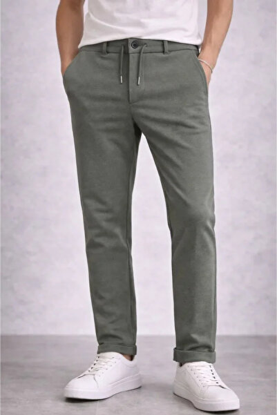 civetta Men's Diagonel Micro Textured Double Leg Pocket Trousers with Lace-Up...