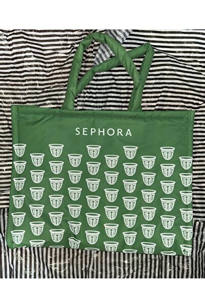 Sephora Beauty حقيبة حمل خضراء منتفخة