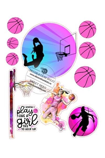 Decoratiuni Dulci Imagine comestibila | Basketball Girl - Decupat