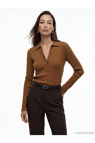 LC Waikiki ملابس تريكو نسائية بياقة روبا مطوية من UZG STORE