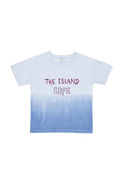 PETIT-ATELlER تيشيرت صيفي للأطفال من بيتيت أتيليه، بتصميم متدرج الألوان باللو...