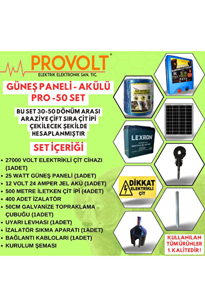 ELEKTRİKLİ ÇİT CİHAZI 50 DÖNÜM SET PRO-50SET