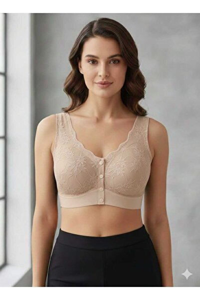 Sudem Lazer Kesim Sütyen Önü Düğmeli Dikişşiz Görünmez Agraflı Pedli Askılı H...