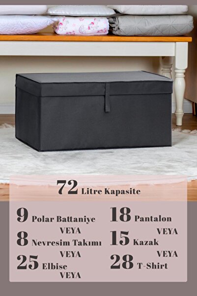 Helen's Home Box with Lid, Storage Box for Clothes and Blankets, Organizer 60...