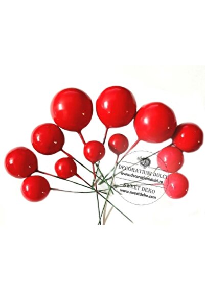 Decoratiuni Dulci Sfere rosii decor tort, decor necomestibil (20buc/комплект)