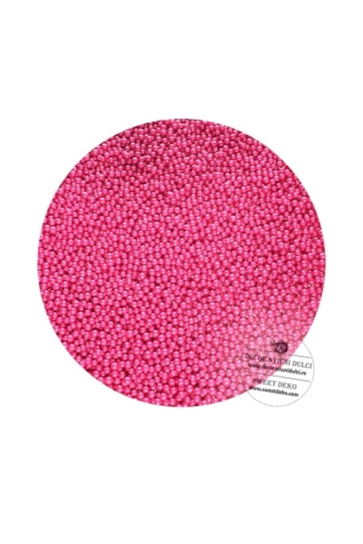 Decoratiuni Dulci Περλούτ από ζαχαροκάλαμο, 3 χιλιοστά ζεστό ροζ | 100 γρ.