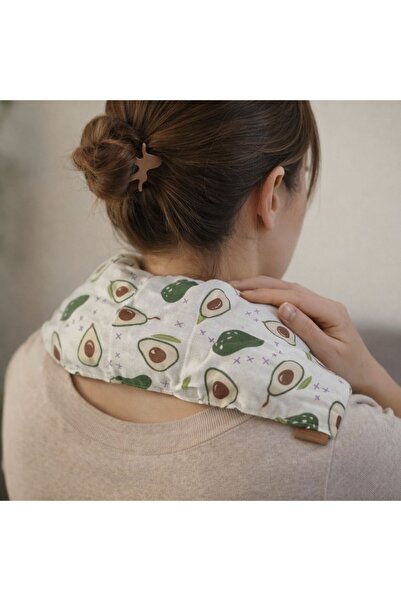 TODO HOME Cherry Seed Therapy Pillow (Avocado Patterned) 70X20 cm for Neck an...
