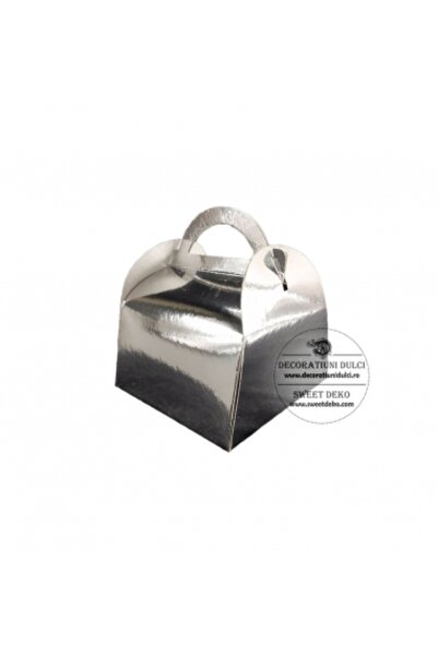 Decoratiuni Dulci Set of 5 boxes 12x12 cm - Silver