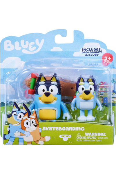 bluey - 2-Pack Figures and Ban Skateboard
