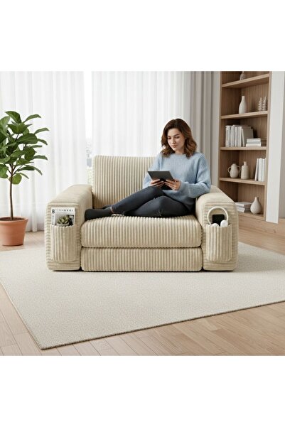 Puftic MAHAL Konforun En Şık Hali Koltuk Berjer Tamamen Sünger Yıkanabilir Kı...