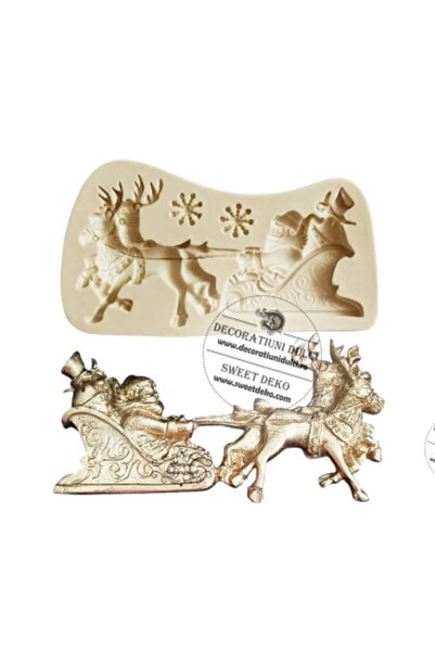 Decoratiuni Dulci Santa Claus with sleigh mold