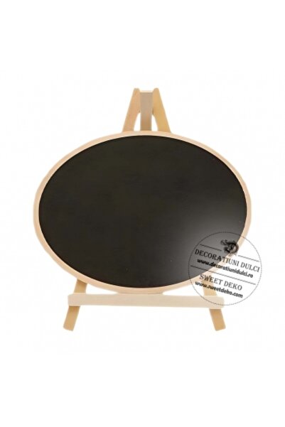 Decoratiuni Dulci Oval wooden display board with stand