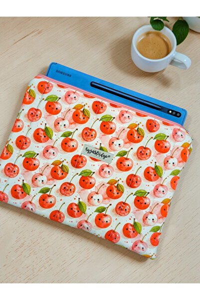 Ayza Stüdyo Soft Padded iPad Tablet Bag - Cute Cherry Pattern, Compatible wit...