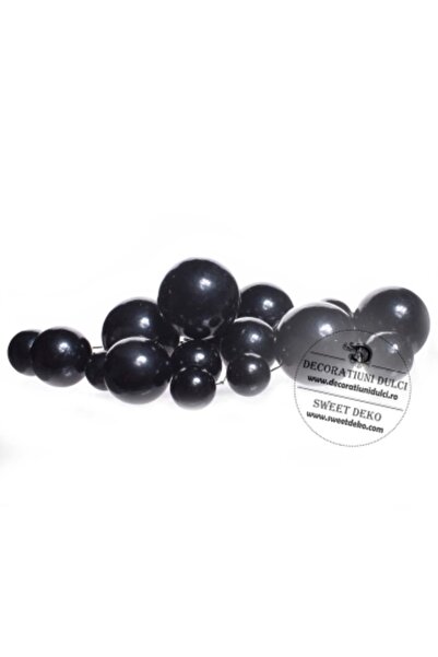 Decoratiuni Dulci Комплект 20 sfere tort topper negru lucios