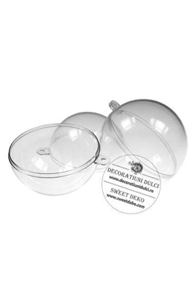 Decoratiuni Dulci Sheer plastic globe, two halves - 8 cm