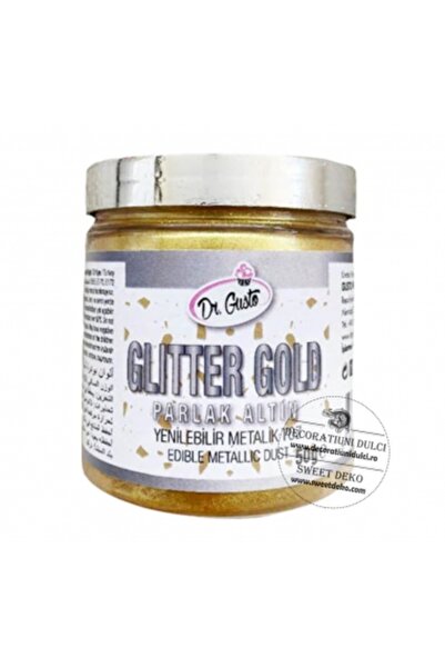 Decoratiuni Dulci Glitter auriu, Dr Gusto μεταλλική σκόνη 50γρ