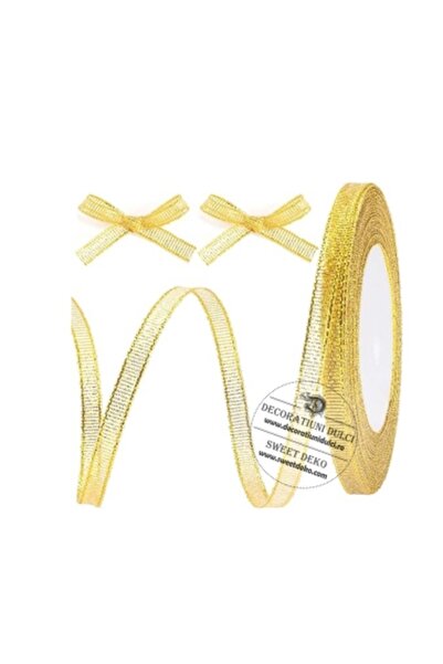 Decoratiuni Dulci Narrow gold lurex ribbon (22m/roll)