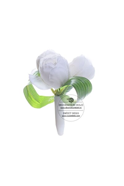 Decoratiuni Dulci Topper flori - buchet de 3 lalele albe