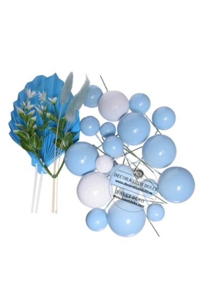 Decoratiuni Dulci Декорационен микс сфера алб-албастър и 2 декоративни картон...