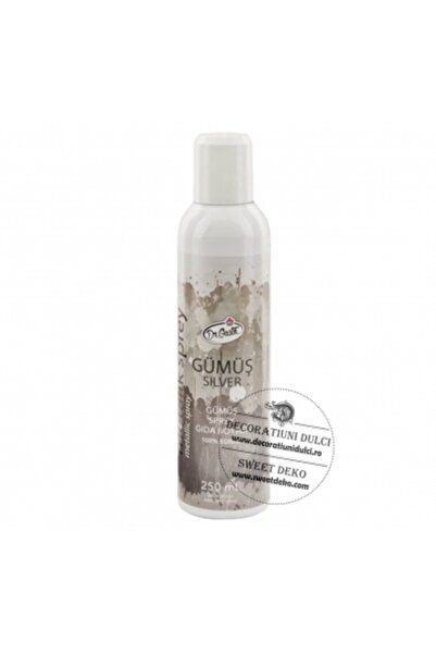 Decoratiuni Dulci Спрей comestibil argintiu metalic 250ml, gumus Dr. Gusto