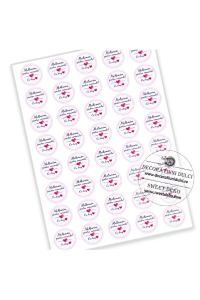 Decoratiuni Dulci Etichete autoadezive | Multumim pentru comanda - 6cm - 10buc